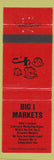 Matchbook Cover - Big I Markets OH Ohio Livestock pigs cattle