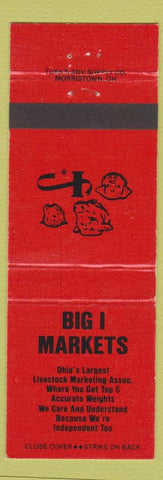 Matchbook Cover - Big I Markets OH Ohio Livestock pigs cattle