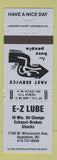 Matchbook Cover - EZ Lube Appleton WI