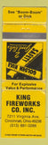 Matchbook Cover - King Fireworks Cincinnati OH WORN