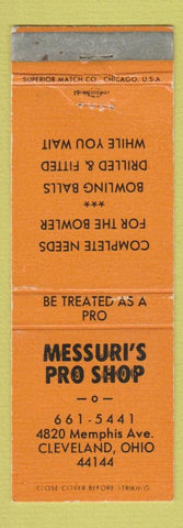 Matchbook Cover - Messuri's Pro Shop Cleveland OH Bowling WEAR