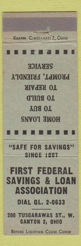 Matchbook Cover - First Federal Savings Loan Canton OH BLUE GREEN