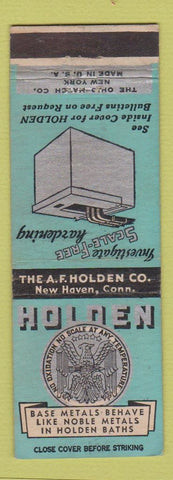 Matchbook Cover - Holden Scale Free Metal Hardening New Haven CT