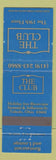 Matchbook Cover - The Club Toledo OH Restaurant WEAR