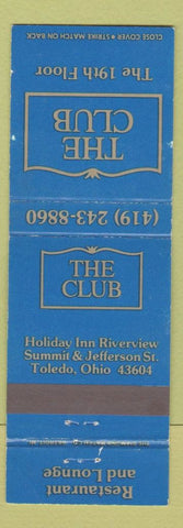 Matchbook Cover - The Club Toledo OH Restaurant WEAR