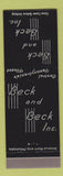 Matchbook Cover - Beck and Beck PA