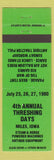 Matchbook Cover - Threshing Days Miles IA Tractor pull 1980