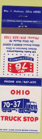 Matchbook Cover - Ohio Truck Stop Mr 76 Electronics Hebron OH oil gas