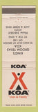 Matchbook Cover - KOA Camping Groom TX WEAR