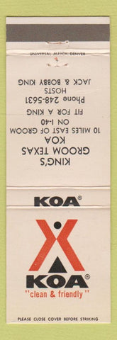 Matchbook Cover - KOA Camping Groom TX WEAR