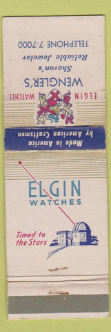 Matchbook Cover - Elgin Watches Wengler's Sharon PA? POOR