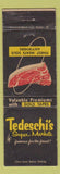 Matchbook Cover - Tedeschi's Super Markets Grocery steak WEAR