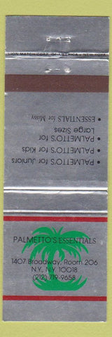 Matchbook Cover - Palmetto's Essentials New York City