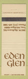 Matchbook Cover - Eden Glen Troy MI