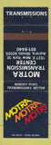 Matchbook Cover - Motra Transmission Aurora IL