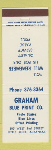 Matchbook Cover - Graham Blue Print Little Rock AR