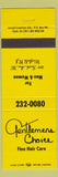 Matchbook Cover - Gentlemens Choice Hair Salon Westfield NJ