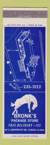 Matchbook Cover - Bronk's Package Store Liquor Fargo ND WEAR