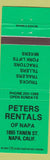 Matchbook Cover - Peters Rentals Napa CA tractors