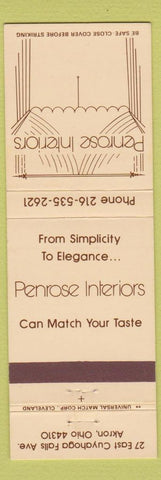 Matchbook Cover - Penrose Interiors Akron OH