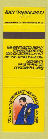 Matchbook Cover - Studio Instrument Rentals San Francisco Hollywood Chicago