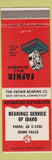 Matchbook Cover - Fafnir Ball Bearings Idaho Falls ID