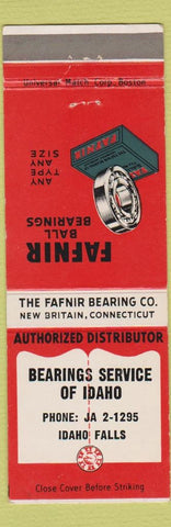 Matchbook Cover - Fafnir Ball Bearings Idaho Falls ID