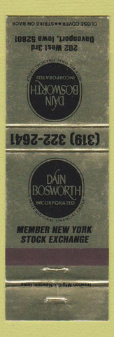 Matchbook Cover - Dain Bosworth Inc Financial Davenport IA
