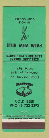 Matchbook Cover - Palm View Hills Golf Course