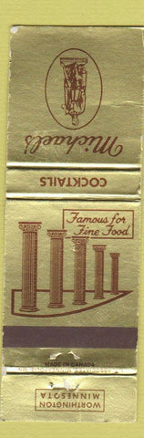 Matchbook Cover - Michael's Restaurant Worthington MN WEAR