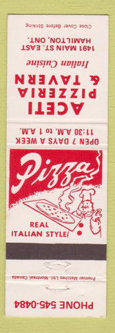 Matchbook Cover - Aceti Pizza Tavern Hamilton ON