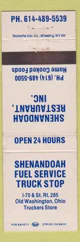 Matchbook Cover - Shenandoah Restaurant Truck Stop Old Washington OH WEAR