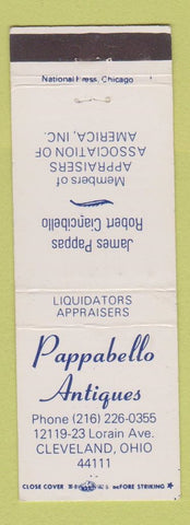 Matchbook Cover - Pappabello Antiques Cleveland OH