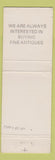 Matchbook Cover - Pappabello Antiques Cleveland OH