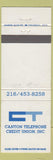 Matchbook Cover - Canton Telephone Credit Union OH WEAR
