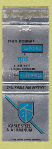 Matchbook Cover - Kasle Steel Aluminum Detroit Cleveland Chicago WORN