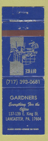 Matchbook Cover - Gardners Office Supply Lancaster PA WEAR