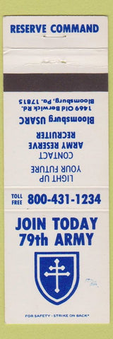 Matchbook Cover - 79th Army Recruiting Bloomsburg PA