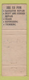 Matchbook Cover - Klenk Auto Body Sandusky OH POOR