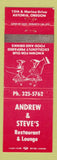Matchbook Cover - Andrew and Steve's Restaurant Astoria OR