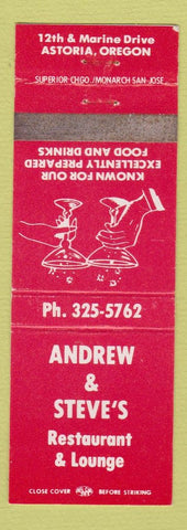 Matchbook Cover - Andrew and Steve's Restaurant Astoria OR