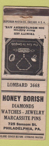 Matchbook Cover - Honey Borish Jewelery Philadelphia PA WEAR