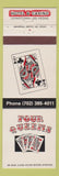 Matchbook Cover - Four Queens Casino Hotel Las Vegas NV