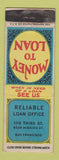 Matchbook Cover - Reliable Loan Office San Francisco CA WEAR