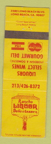 Matchbook Cover - Rancho Liquor Deli Long Beach CA POOR
