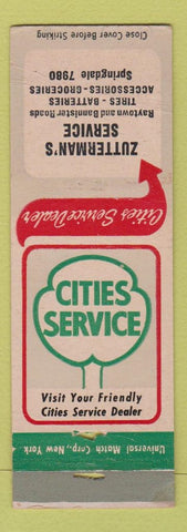 Matchbook Cover - Zutterman's Cities oil gas Springdale? CREASES