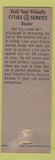 Matchbook Cover - Zutterman's Cities oil gas Springdale? CREASES