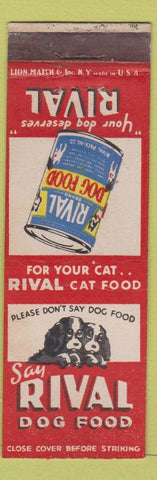 Matchbook Cover - Rival Dog Food cat food