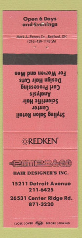 Matchbook Cover - Emmett Hair Salon Redken