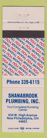 Matchbook Cover - Shanabrook Plumbing New Philadelphia OH